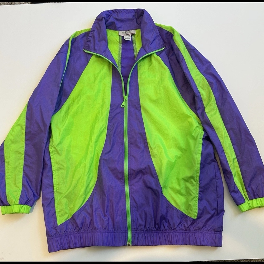 Purple and Green Women's Jacket